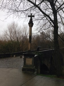 the magdelena bridge in pamplona on the camino. de santiago
