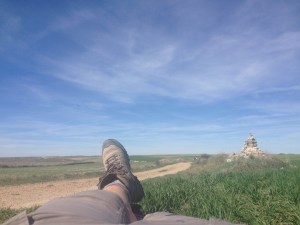 relaxing on the meseta on the camino de santiago 